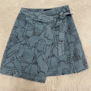 Never worn, denim skirt